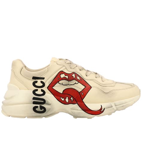 gucci white sneakers price|Gucci rhyton sneakers men.